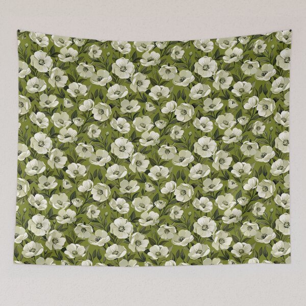 Item preview, Vintage White Anemone Floral Seamless Pattern | Elegant Botanical Garden Design designed and sold by romyca creation_22.
