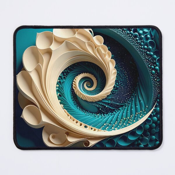 Item preview, Intricate Spiral Design in Turquoise and White designed and sold by Vicky Brago-Mitchell®.