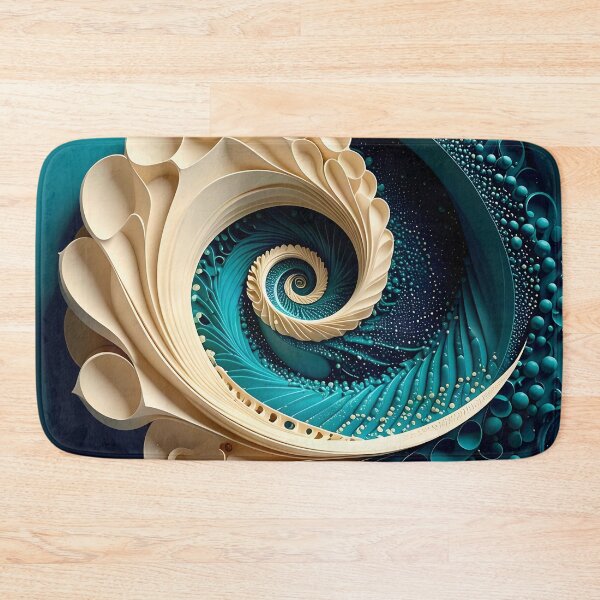 Item preview, Intricate Spiral Design in Turquoise and White designed and sold by Vicky Brago-Mitchell®.