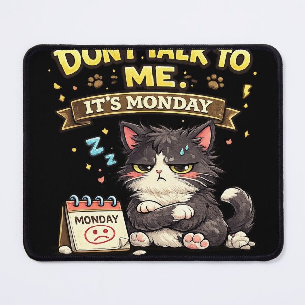 Item preview, Don’t Talk to Me Grumpy Gray Cat with Headphones designed and sold by EssentialsWear.