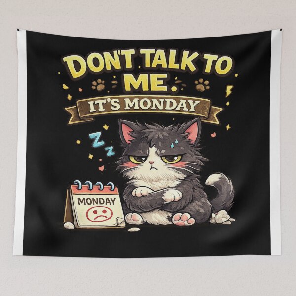 Item preview, Don’t Talk to Me Grumpy Gray Cat with Headphones designed and sold by EssentialsWear.