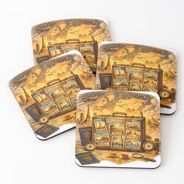 Item preview, World Travel Suitcase | Vintage Passport Adventure T-Shirt designed and sold by VaultVibes.