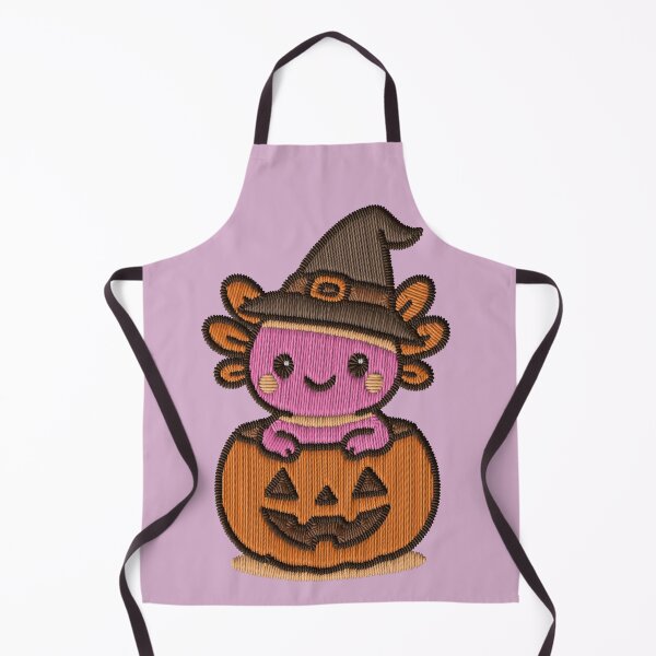 Item preview, Kawaii Witch Axolotl Pumpkin Embroidery Patch Sticker designed and sold by · GAMING SOUL ·.