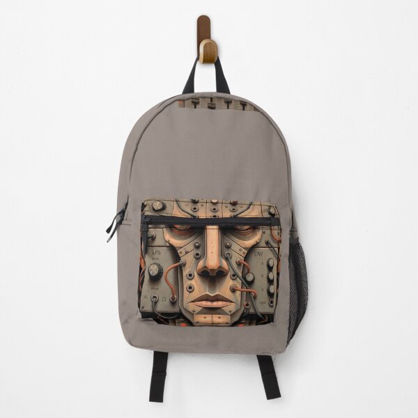 Item preview, analog robot head in retro-futuristic style designed and sold by Mike Kiev art.