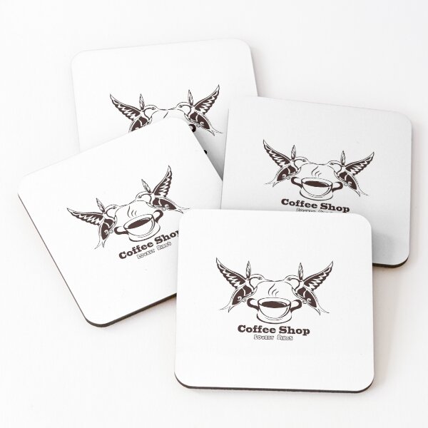 Item preview, Coffee Shop Lovely Birds Vintage Espresso Cup Vector Logo designed and sold by mejhfcc.