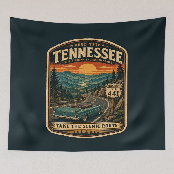 Item preview, Tennessee Scenic Road Trip Vintage Poster – Retro Mountain Highway Travel Art designed and sold by Globalcitytees.