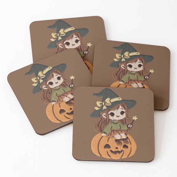 Item preview, Kawaii Witch Girl Pumpkin Embroidery Patch Sticker designed and sold by · GAMING SOUL ·.