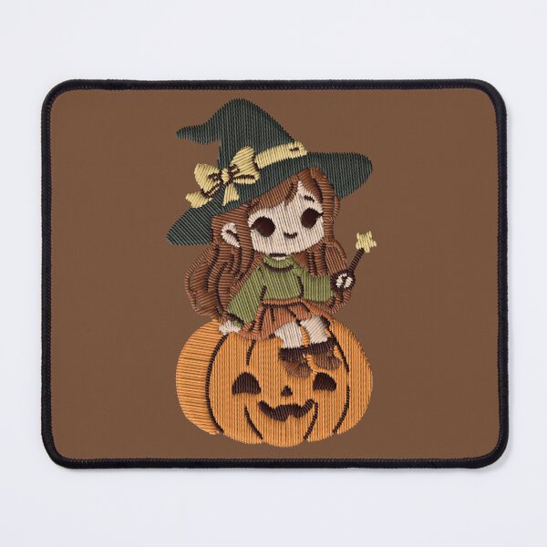 Item preview, Kawaii Witch Girl Pumpkin Embroidery Patch Sticker designed and sold by · GAMING SOUL ·.
