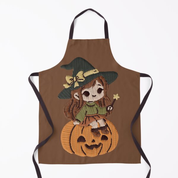 Item preview, Kawaii Witch Girl Pumpkin Embroidery Patch Sticker designed and sold by · GAMING SOUL ·.