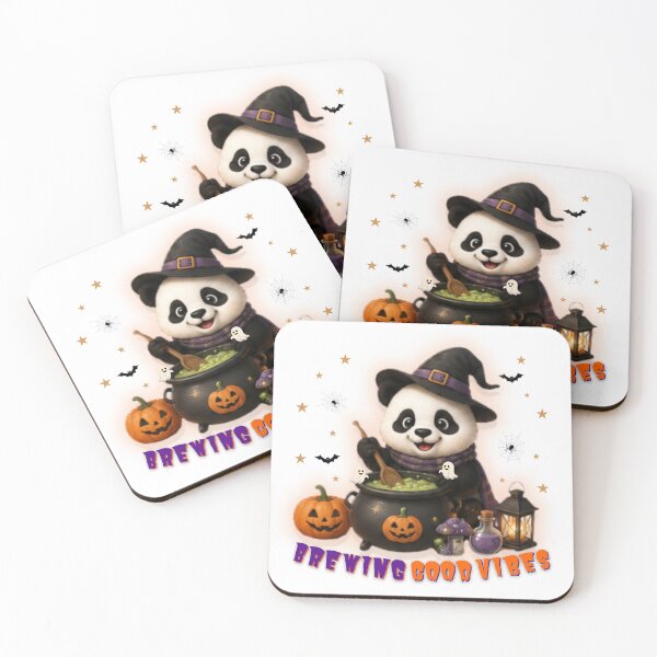 Item preview, Cute Halloween Panda Witch Brewing Good Vibes Halloween Pumpkin Kawaii Gift designed and sold by EnginerdStudio.