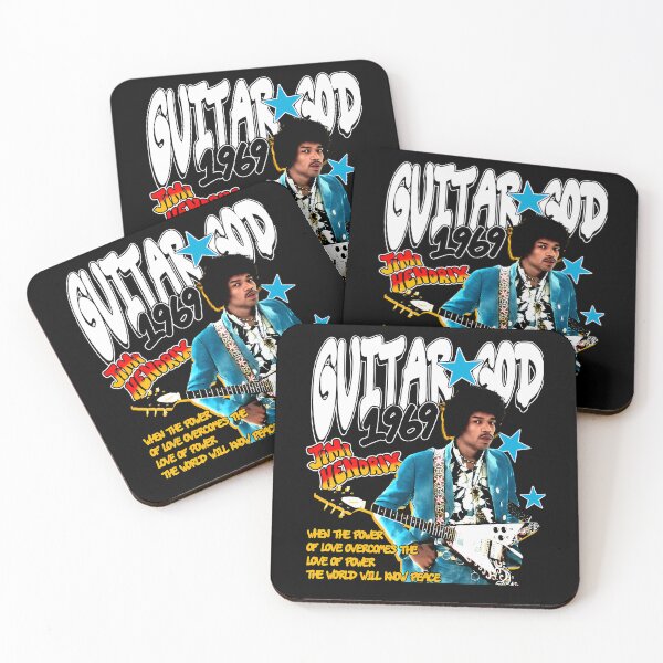 Item preview, Jimi Hendrix Guitar God 1969 Peace Quote Tribute designed and sold by MuseHaven.