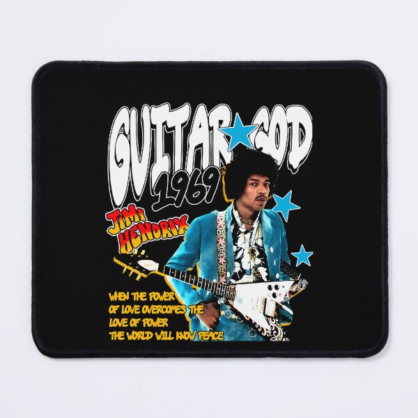 Item preview, Jimi Hendrix Guitar God 1969 Peace Quote Tribute designed and sold by MuseHaven.