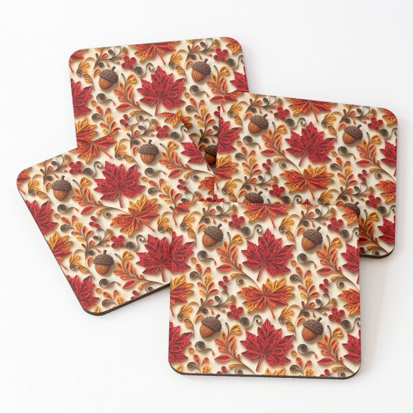 Item preview, 3D Paper Quilling Autumn Leaf Pattern designed and sold by Thai Vibe Studio.