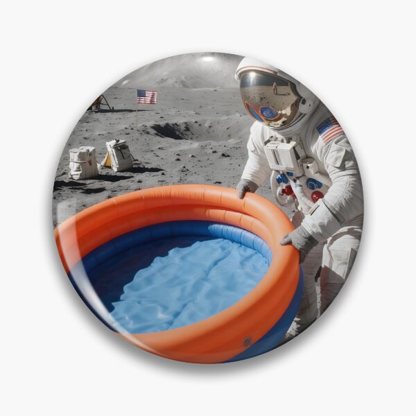 Item preview, NASA astronaut setting up swimming pool on the moon  designed and sold by WiseBow.