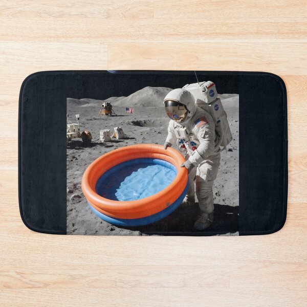 Item preview, NASA astronaut setting up swimming pool on the moon  designed and sold by WiseBow.