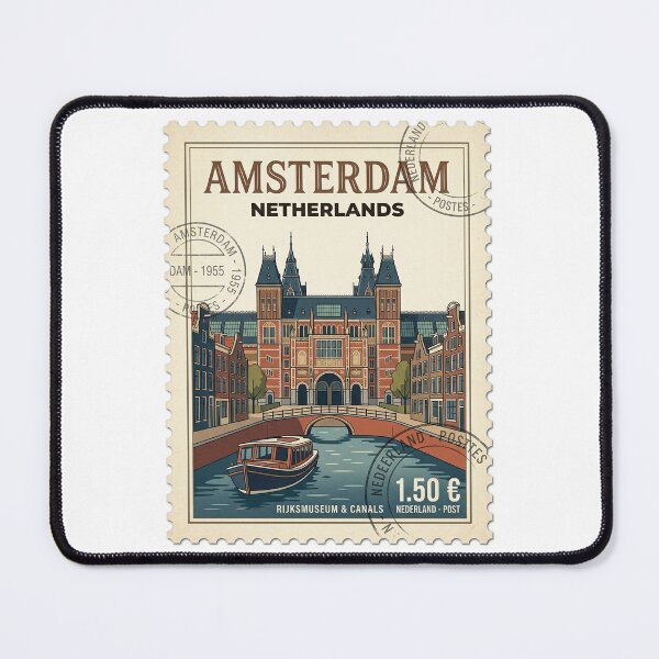 Item preview, Amsterdam Rijksmuseum Canal Boat Travel Stamp designed and sold by k3rstman1.