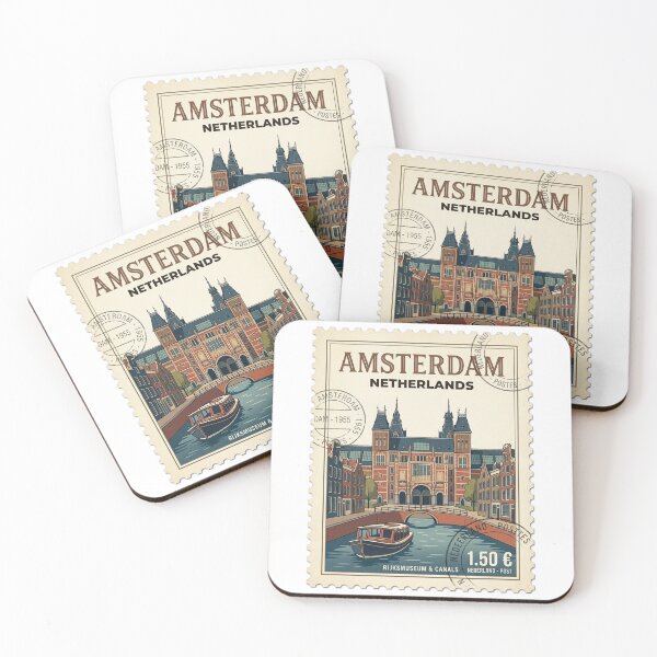 Item preview, Amsterdam Rijksmuseum Canal Boat Travel Stamp designed and sold by k3rstman1.