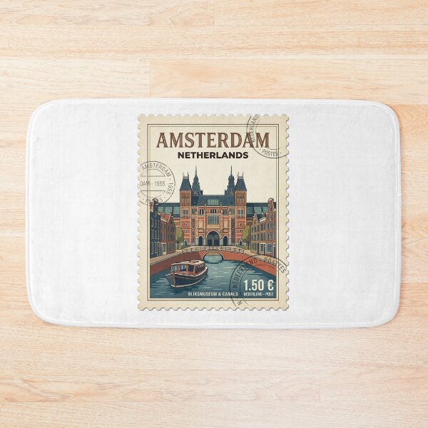 Item preview, Amsterdam Rijksmuseum Canal Boat Travel Stamp designed and sold by k3rstman1.