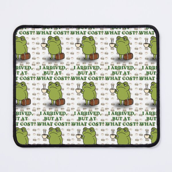 Item preview, I Arrived But At What Cost Funny Exhausted Frog Coffee Art designed and sold by Artemis & Woven Collective.