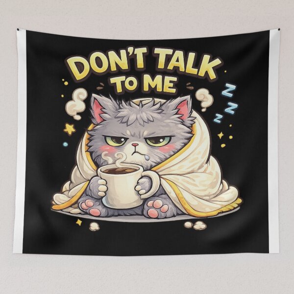 Item preview, Don’t Talk to Me Sleepy Cat Coffee Lover designed and sold by EssentialsWear.