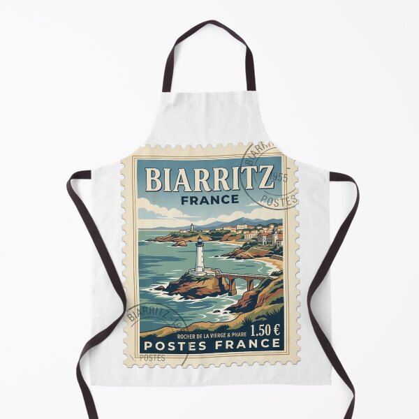 Item preview, Vintage Biarritz France Travel Stamp Lighthouse Scene designed and sold by k3rstman1.