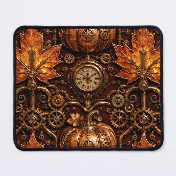 Item preview, Mechanical Bronze Autumn Leaf And Gear Pattern designed and sold by Thai Vibe Studio.