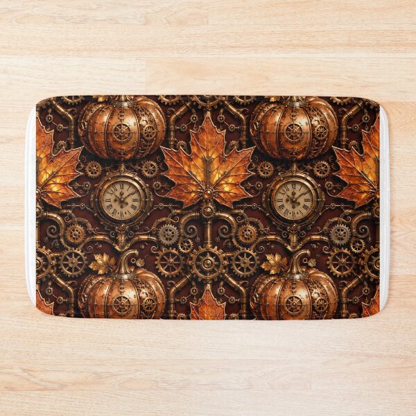 Item preview, Mechanical Bronze Autumn Leaf And Gear Pattern designed and sold by Thai Vibe Studio.