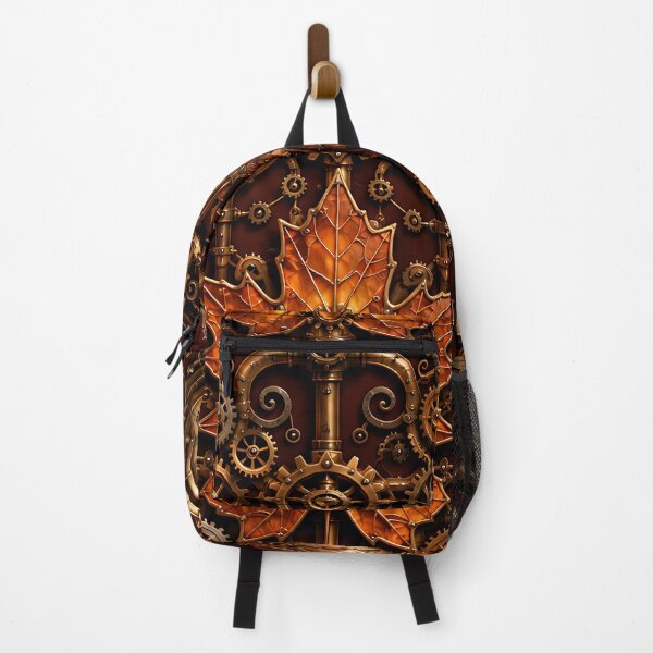 Item preview, Mechanical Bronze Autumn Leaf And Gear Pattern designed and sold by Thai Vibe Studio.