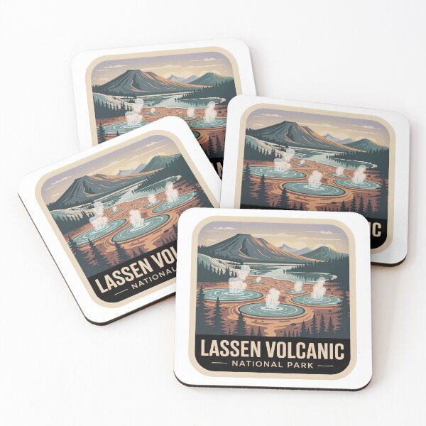 Artikelvorschau, Vintage-Reiseabzeichen des Lassen-Volcanic-Nationalparks entworfen und verkauft von Teelogic.