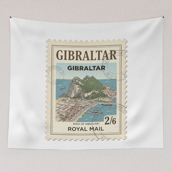 Item preview, Vintage Rock of Gibraltar Postage Travel Stamp designed and sold by k3rstman1.