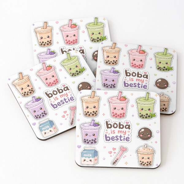 Item preview, Kawaii Boba Tea Sticker Sheet | Cute Bubble Tea Milk Tea Stickers designed and sold by ASTROVIA .