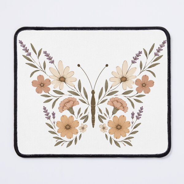 Item preview, Boho Floral Butterfly Illustration | Vintage Wildflower Botanical Design designed and sold by PixelBlob.