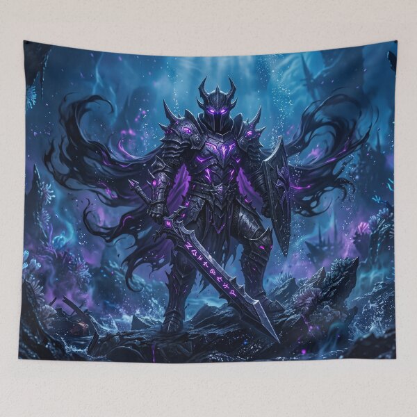 Item preview, Abyss Knight Dark Fantasy Glowing Purple Armor Gothic Art designed and sold by TheRichGallery.
