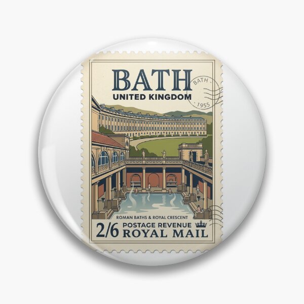 Item preview, Vintage Bath UK Roman Baths Travel Stamp designed and sold by k3rstman1.