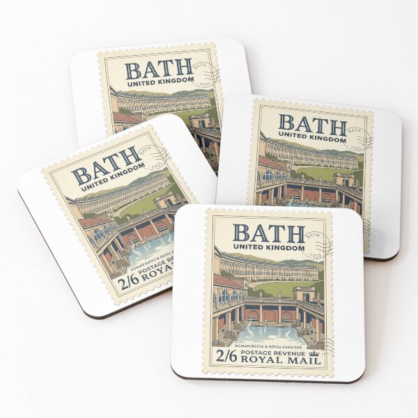 Item preview, Vintage Bath UK Roman Baths Travel Stamp designed and sold by k3rstman1.