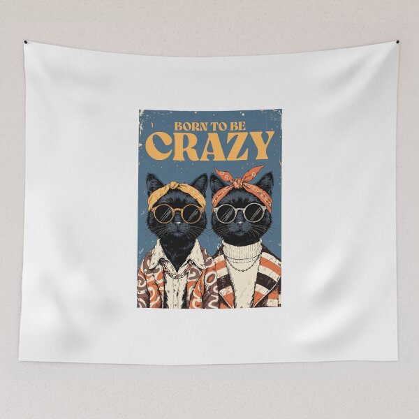 Item preview, Born to Be Crazy – Vintage Retro Animal Duo Sunglasses Poster designed and sold by MOCH- ART.