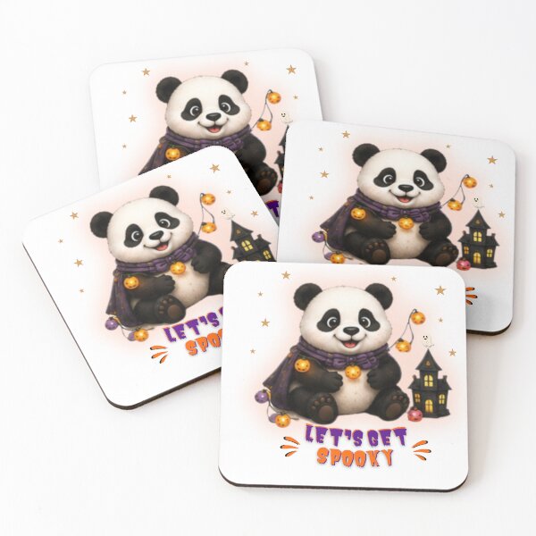Item preview, Cute Halloween Panda Let's Get Spooky Kawaii Pumpkin Ghost Gift designed and sold by EnginerdStudio.