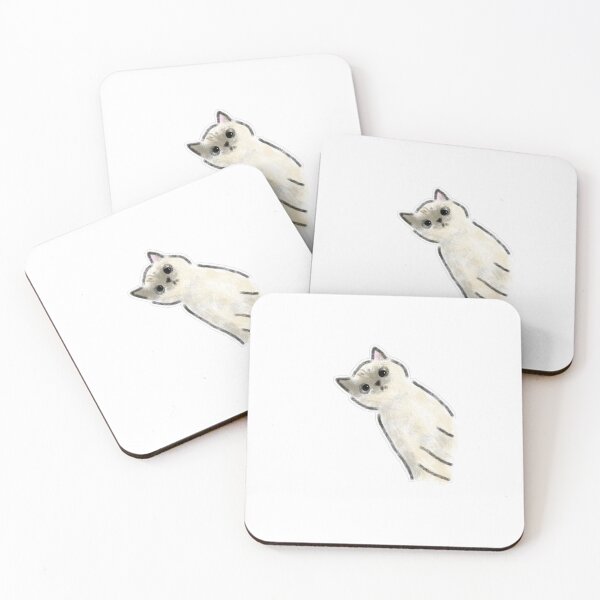 Item preview, Cute Siamese Cat Tilting Head Curious Kitten Art designed and sold by raun.draw.