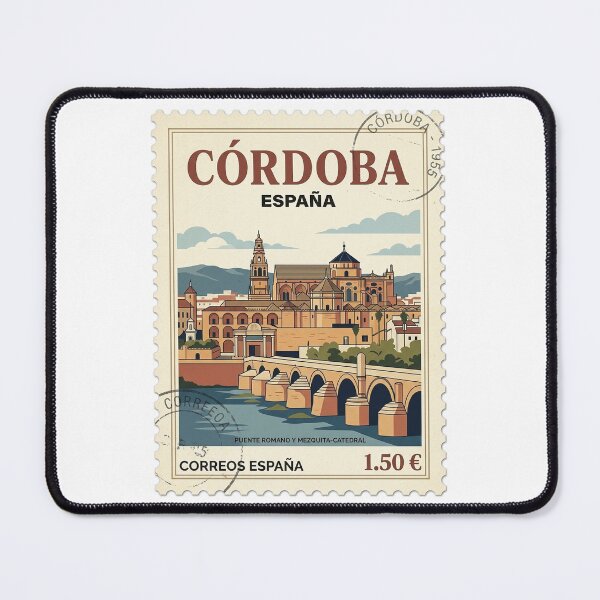 Item preview, Vintage Cordoba Spain Roman Bridge Travel Stamp designed and sold by k3rstman1.