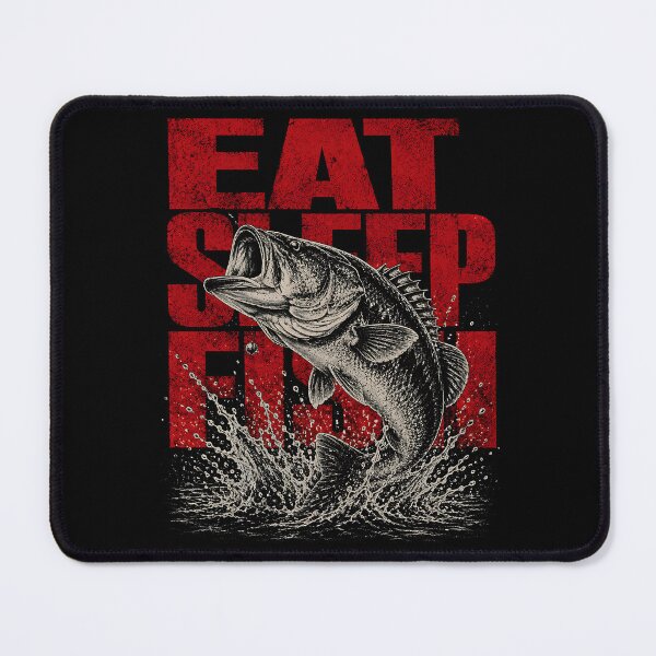 Item preview, Eat Sleep Fish Repeat Bass Angler designed and sold by JasKei-Designs.