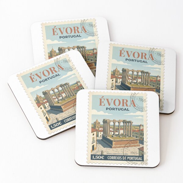 Item preview, Vintage Roman Temple of Évora Portugal Travel Stamp designed and sold by k3rstman1.