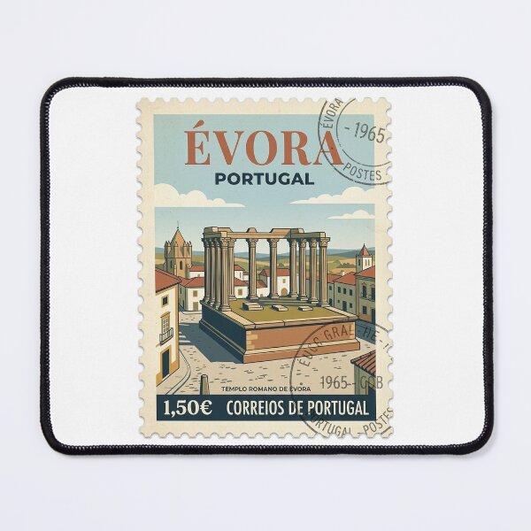 Item preview, Vintage Roman Temple of Évora Portugal Travel Stamp designed and sold by k3rstman1.