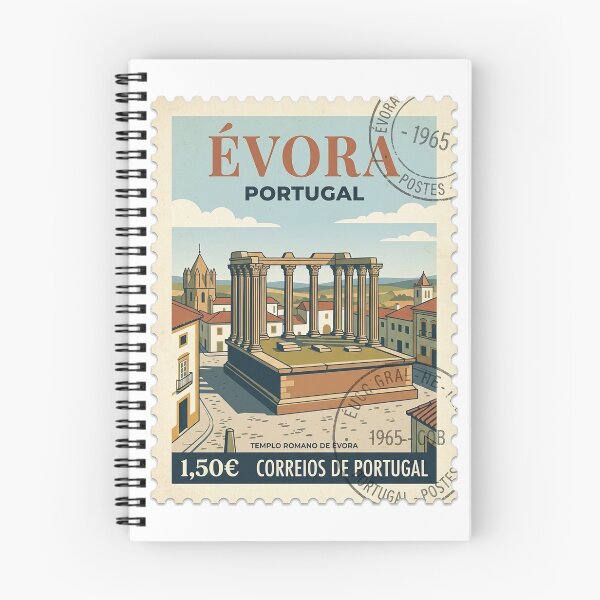 Item preview, Vintage Roman Temple of Évora Portugal Travel Stamp designed and sold by k3rstman1.