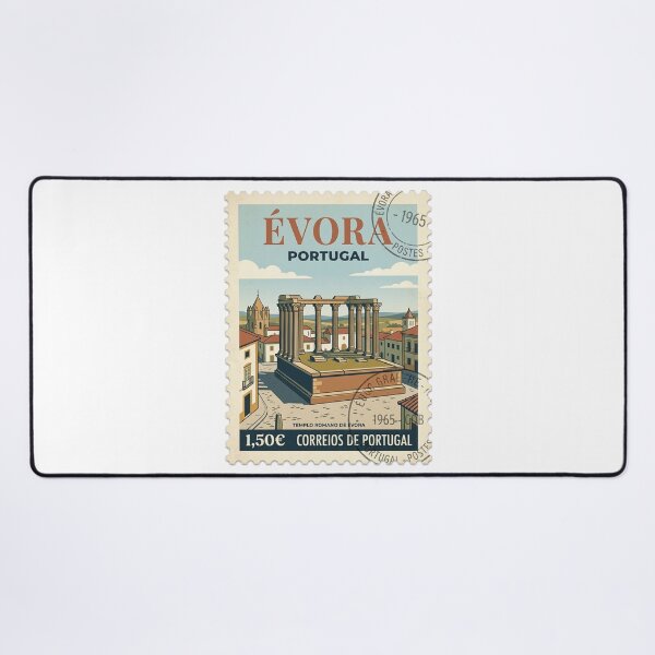Item preview, Vintage Roman Temple of Évora Portugal Travel Stamp designed and sold by k3rstman1.