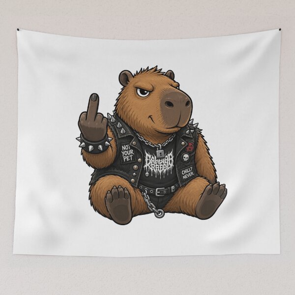 Item preview, Middle Finger Rebellious Capybara designed and sold by pUNKnown.