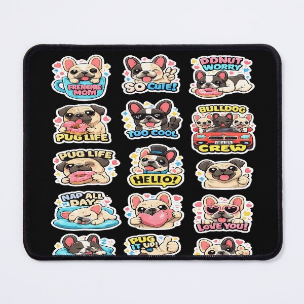 Item preview, Cute French Bulldog and Pug sticker Pack designed and sold by WOWART69.