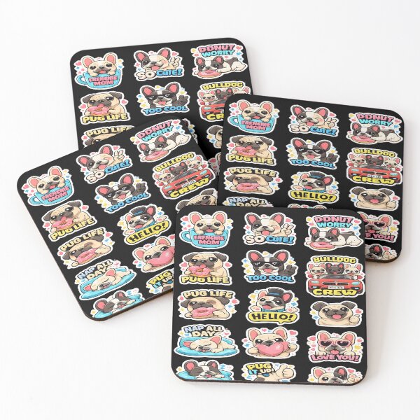 Item preview, Cute French Bulldog and Pug sticker Pack designed and sold by WOWART69.