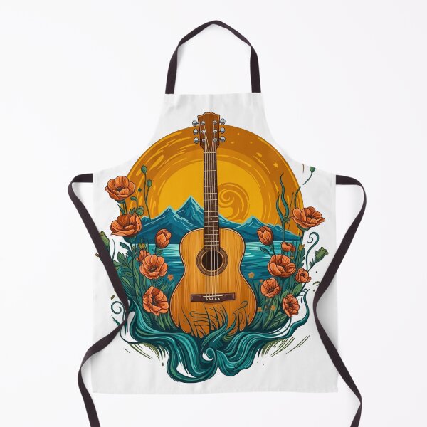 Item preview, Acoustic Guitar Sunset Flowers Nature Art designed and sold by Antony004.
