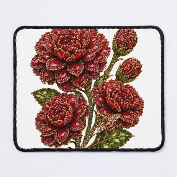Item preview, CRYSTAL RED ZINNIA FLOWERS designed and sold by wordspixies.