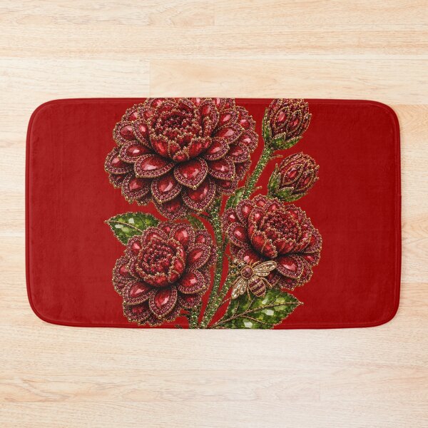 Item preview, CRYSTAL RED ZINNIA FLOWERS  designed and sold by wordspixies.